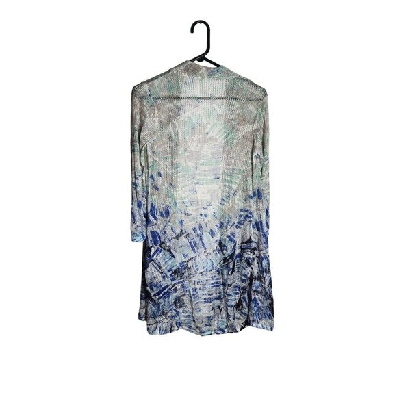 Nic + Zoe Linen Blend Knit Cardigan Blue X-Small - Picture 2 of 4